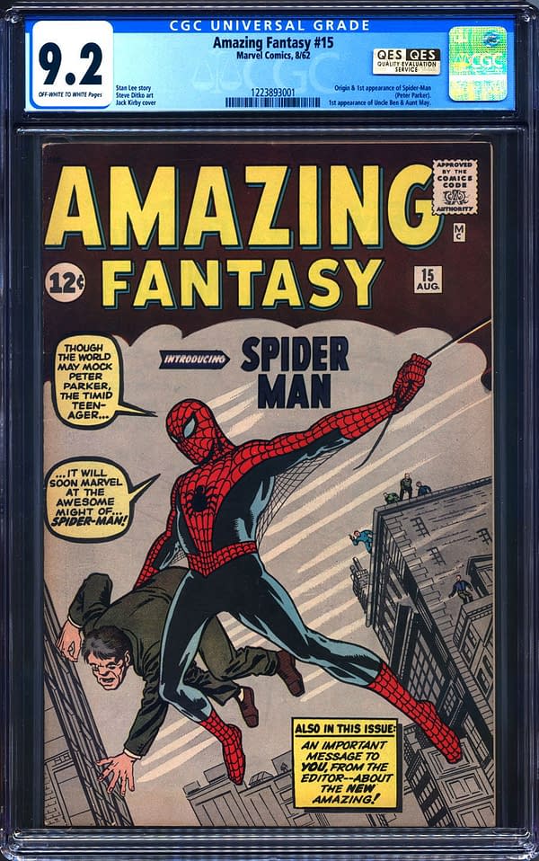 Spider-Man 1st Appearance Amazing Fantasy 15 CGC 9.2 Hits $598,000