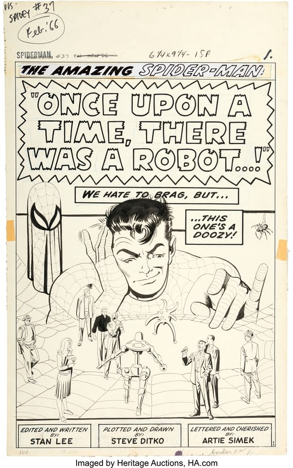 Steve Ditko Amazing Spider-Man #37 Splash Page Original Art For Sale