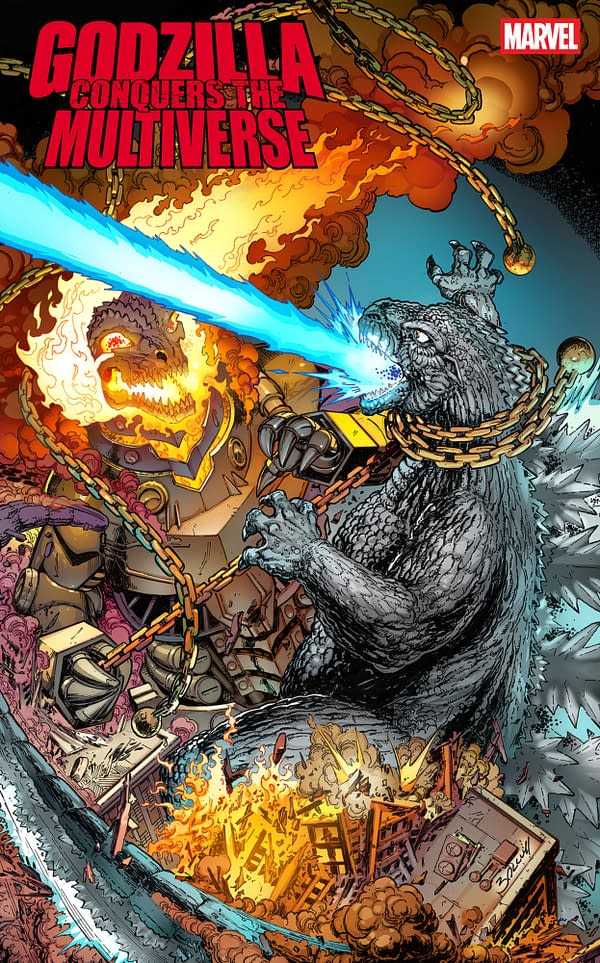 Cover image for GODZILLA CONQUERS THE MULTIVERSE #3 MARK BAGLEY HEISEI VS. MARVEL VARIANT