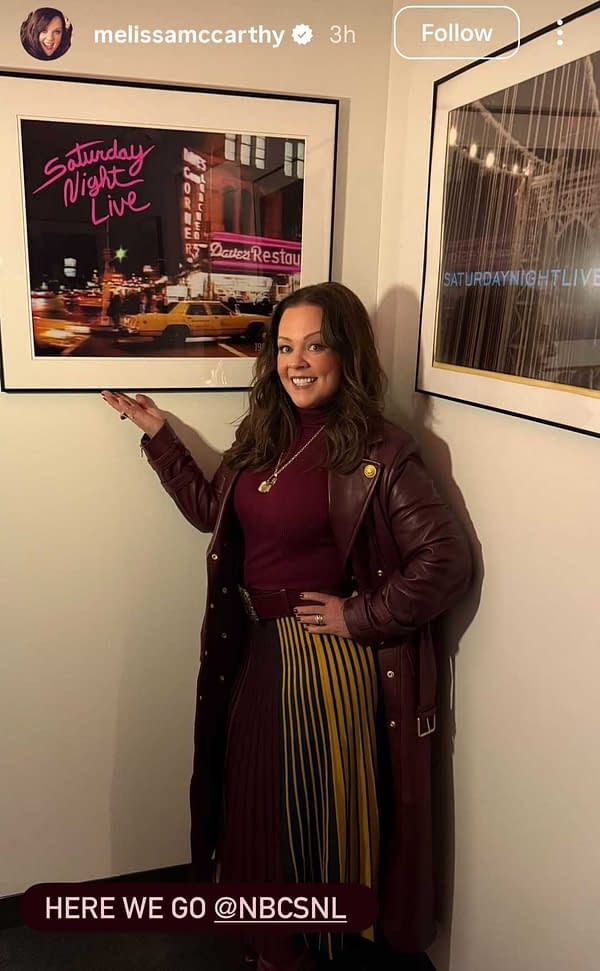 SNL 51 Host Melissa McCarthy Checks In Early From Studio 8H