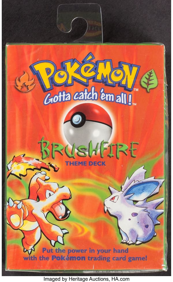 The front face of the box for the Brushfire theme deck from the Pokémon TCG. Currently available at auction on Heritage Auctions' website.