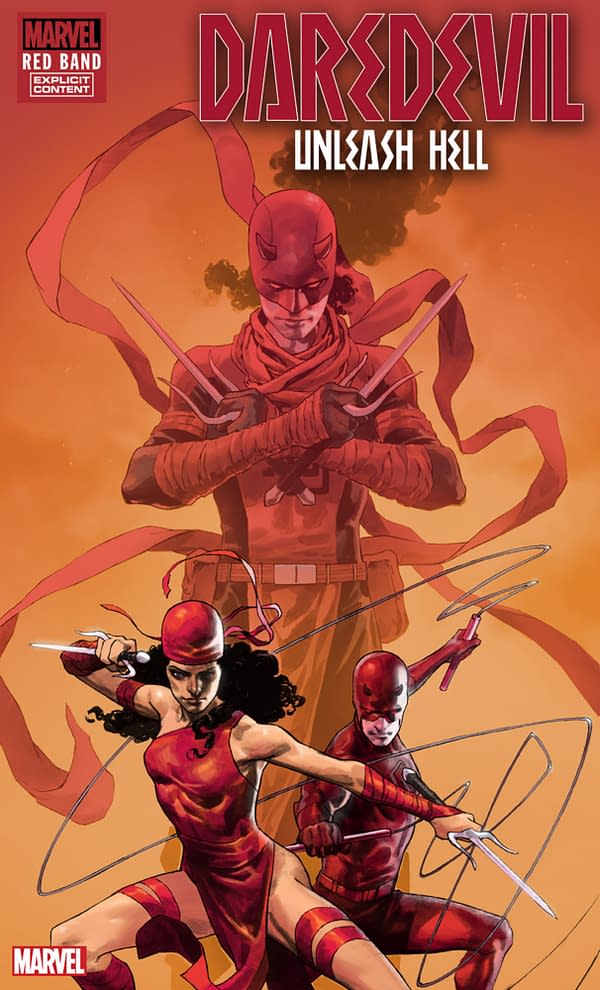 Cover image for DAREDEVIL: UNLEASH HELL - RED BAND #1 JEROME OPENA VARIANT [POLYBAGGED]