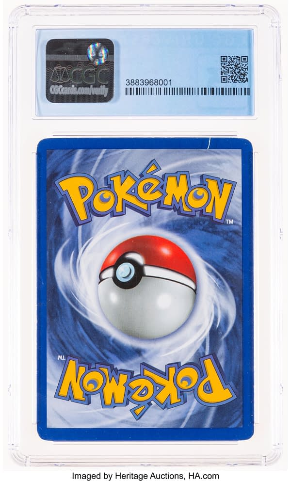 The back face of the 1st Edition Base Set Chansey card from the Pokémon TCG that's currently available at auction on Heritage Auctions' website.
