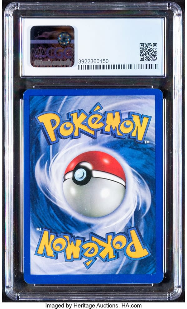 The back face of the graded holofoil copy of Umbreon from Neo Discovery, a set for the Pokémon TCG. Currently available at auction on Heritage Auctions' website.