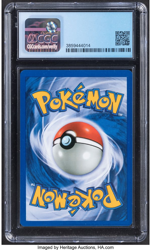 The back face of the copy of Lugia from the Pokémon TCG expansion set known as Neo Genesis. Currently available on auction at Heritage Auctions' website.