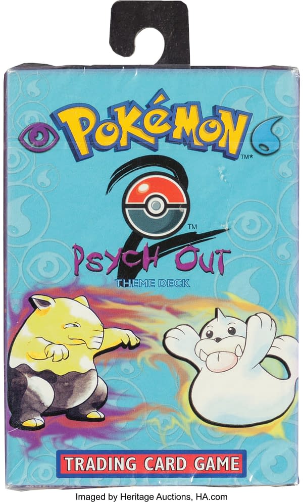 The front face of the Psych Out theme deck from Base Set 2 of the Pokémon TCG. Currently available at auction on Heritage Auctions' website.