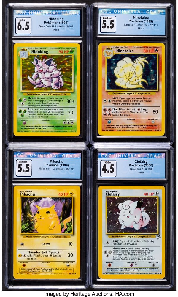 Pokémon cards up for bid. Credit: Heritage Auctions