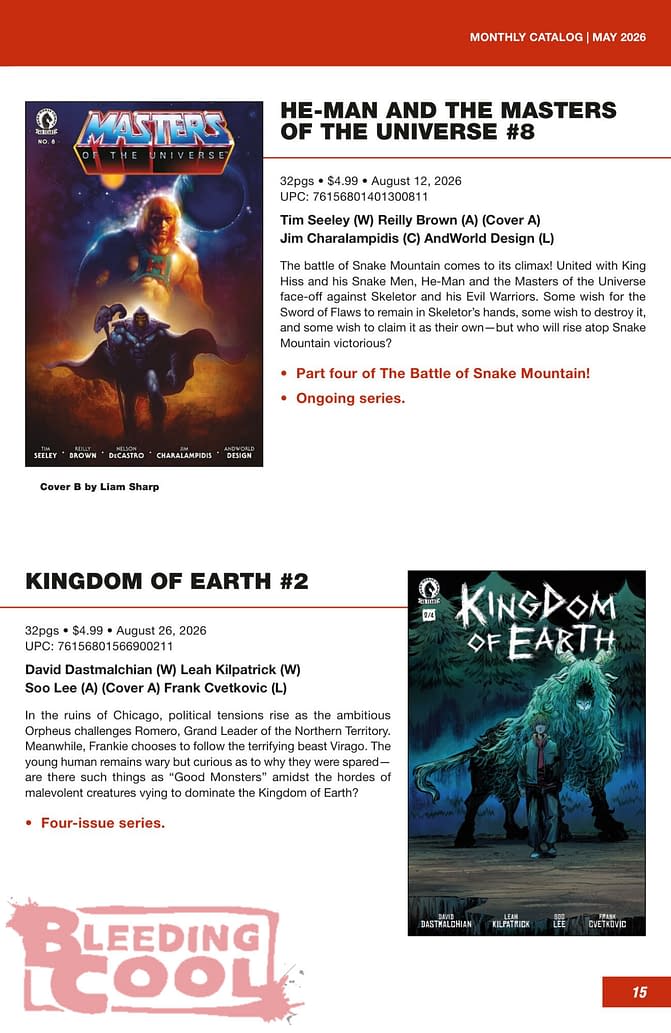 Dark Horse Comics Full August 2026 Solicits