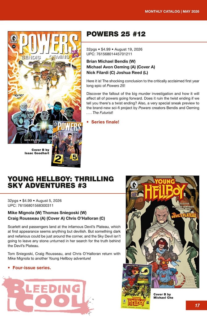 Dark Horse Comics Full August 2026 Solicits