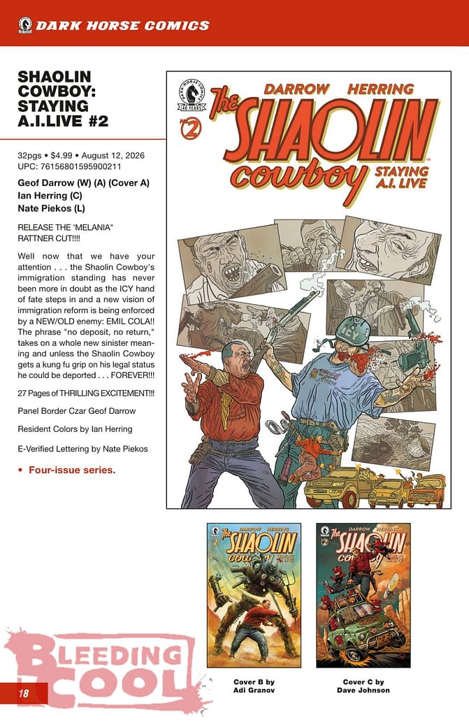 Dark Horse Comics Full August 2026 Solicits