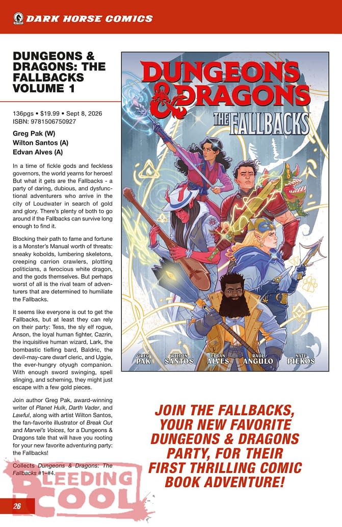Dark Horse Comics Full August 2026 Solicits