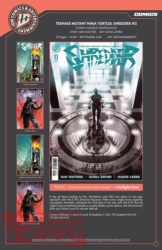 Exclusive: IDW' Publishing September 2026 Official Full Solicits