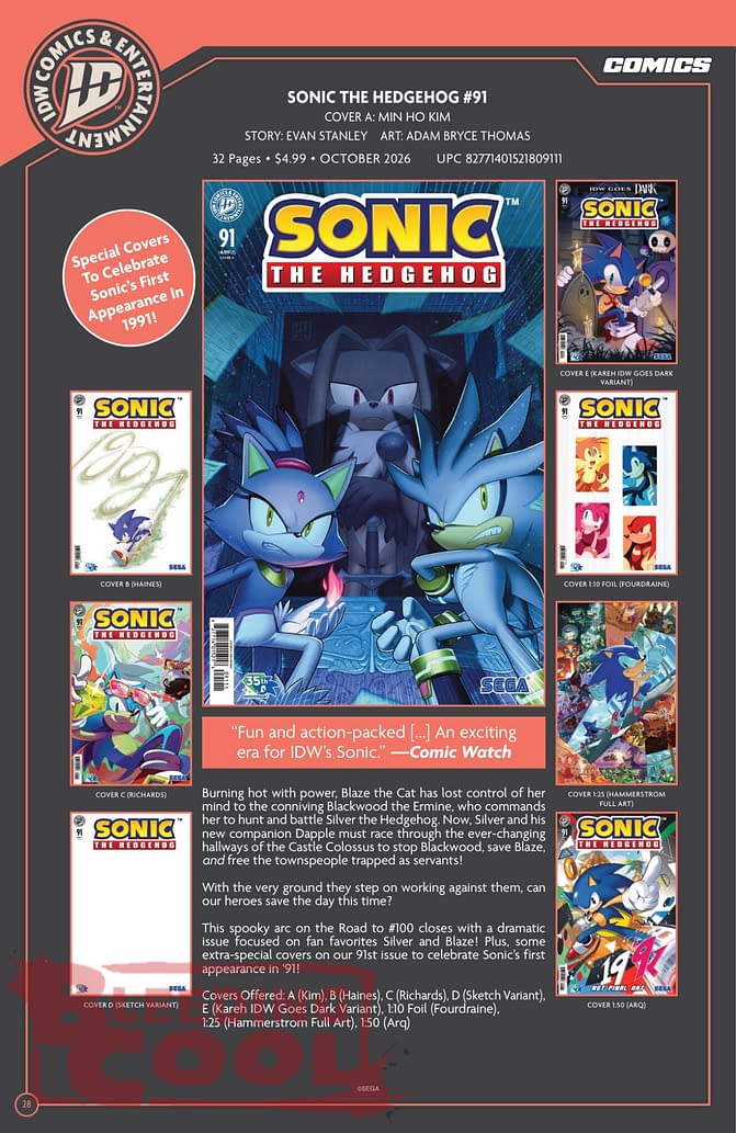 Exclusive: IDW October 2026 Official Full Solicits - It's Sonic Time!