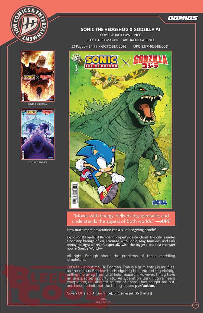 Exclusive: IDW October 2026 Official Full Solicits - It's Sonic Time!