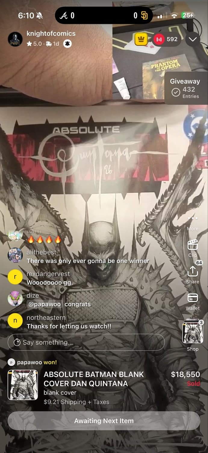 Absolute Batman #18 Sketch Cover by Dan Quintana Sells For