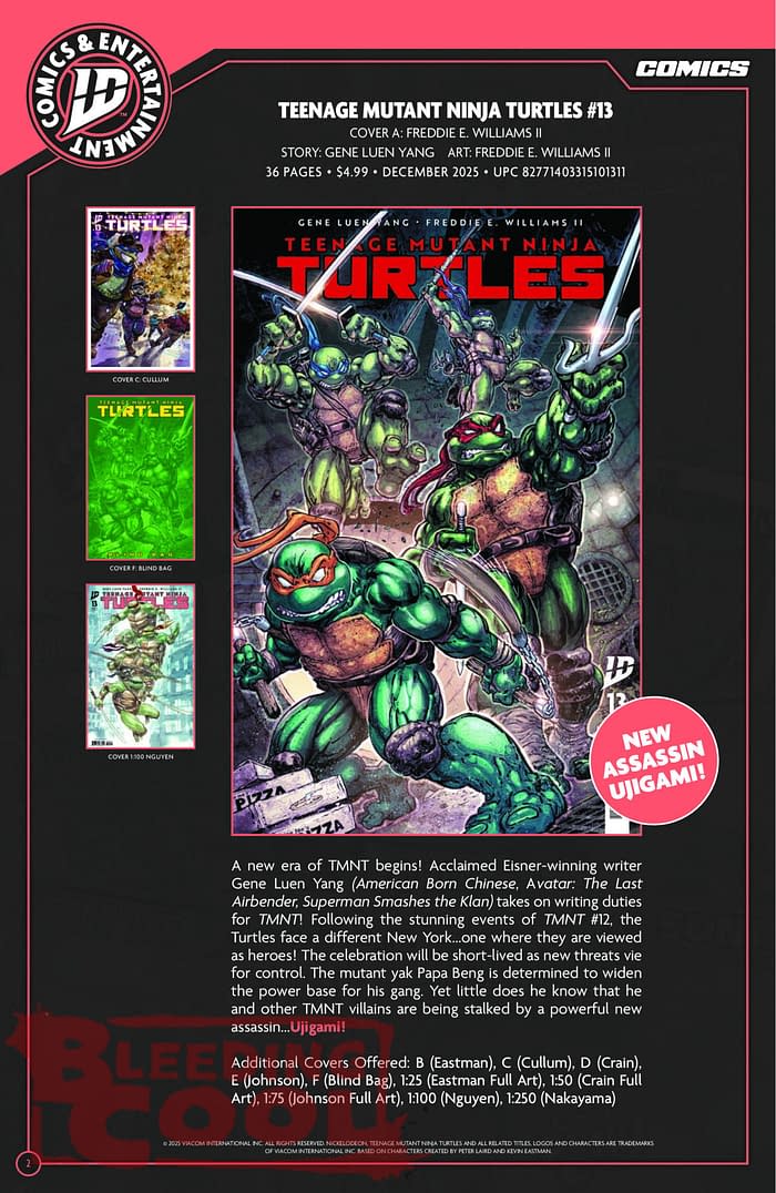 IDW November 2025 Full Solicits