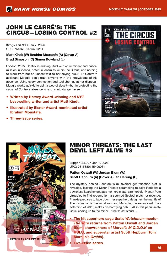 Dark Horse Comics December 2025 Solicits