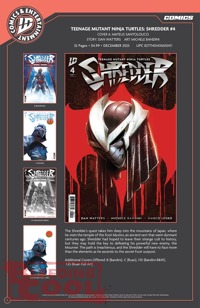 IDW December 2025 Solicits & Solicitations