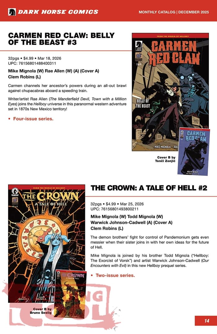 Dark Horse Comics March 2026 Solicits