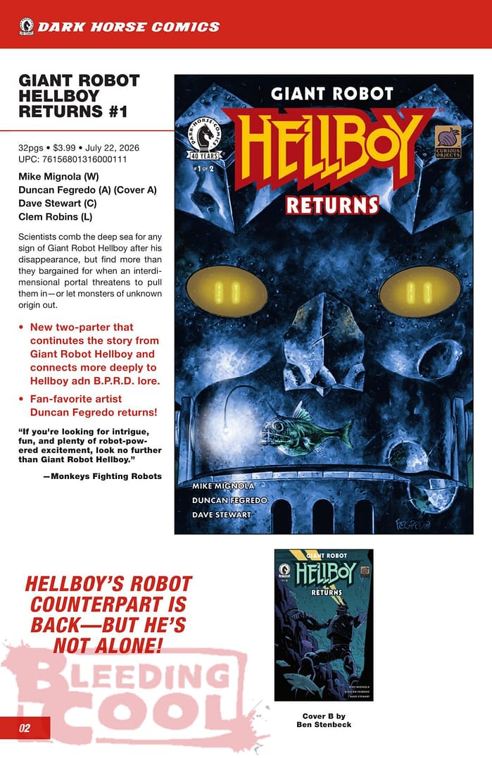 Dark Horse Comics July 2026 Full Solicits And Solicitations
