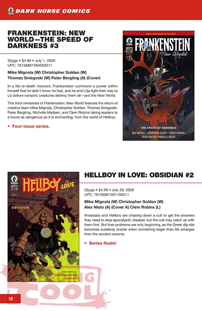 Dark Horse Comics July 2026 Full Solicits And Solicitations