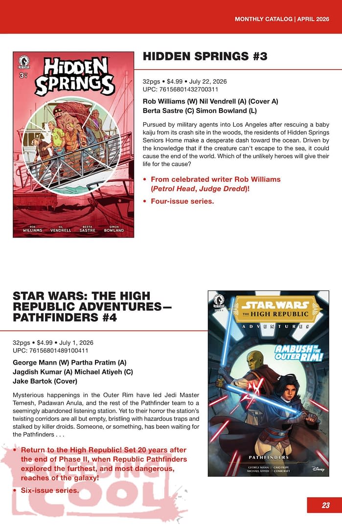 Dark Horse Comics July 2026 Full Solicits And Solicitations