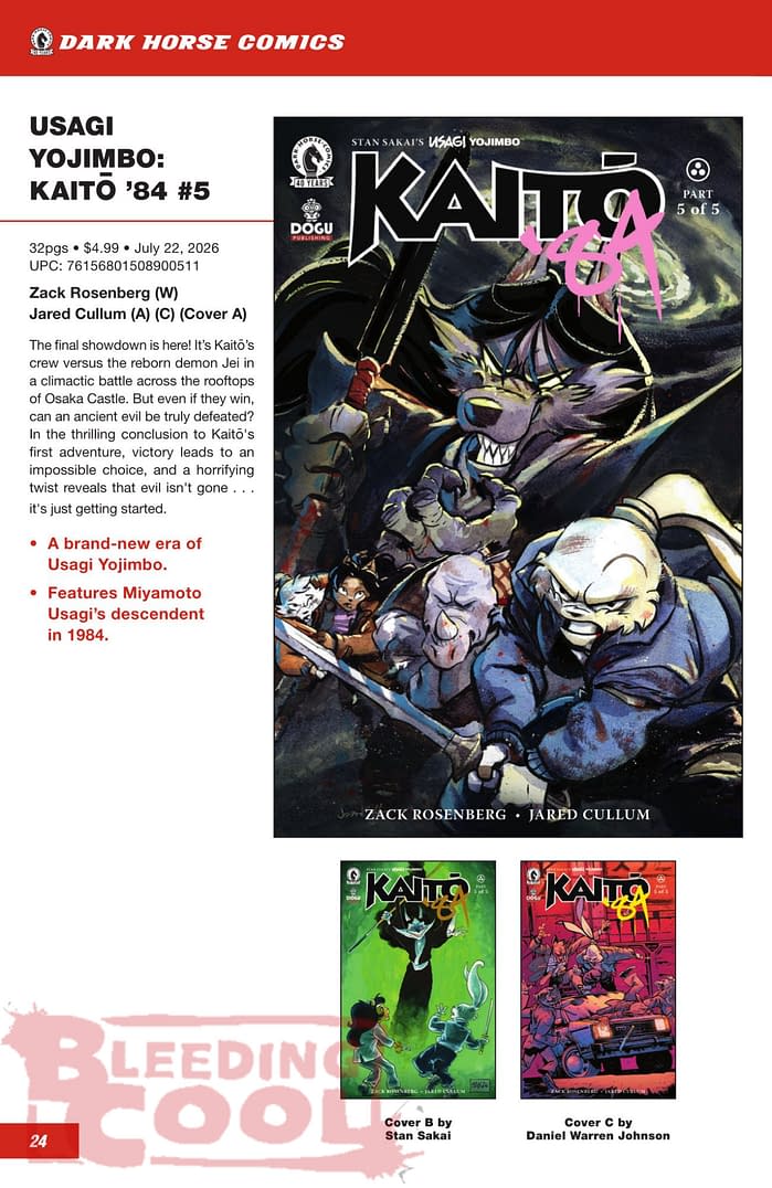 Dark Horse Comics July 2026 Full Solicits And Solicitations