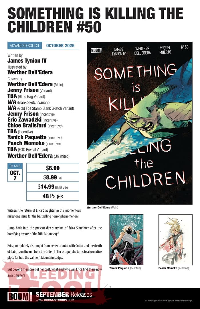 Exclusive: Boom Studios Official September 2026 Full Solicits
