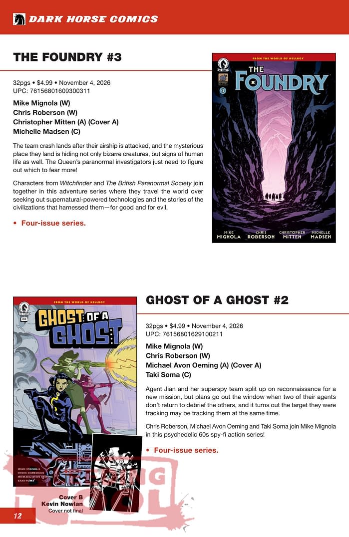 Dark Horse Comics' Official Full October 2026 Solicits