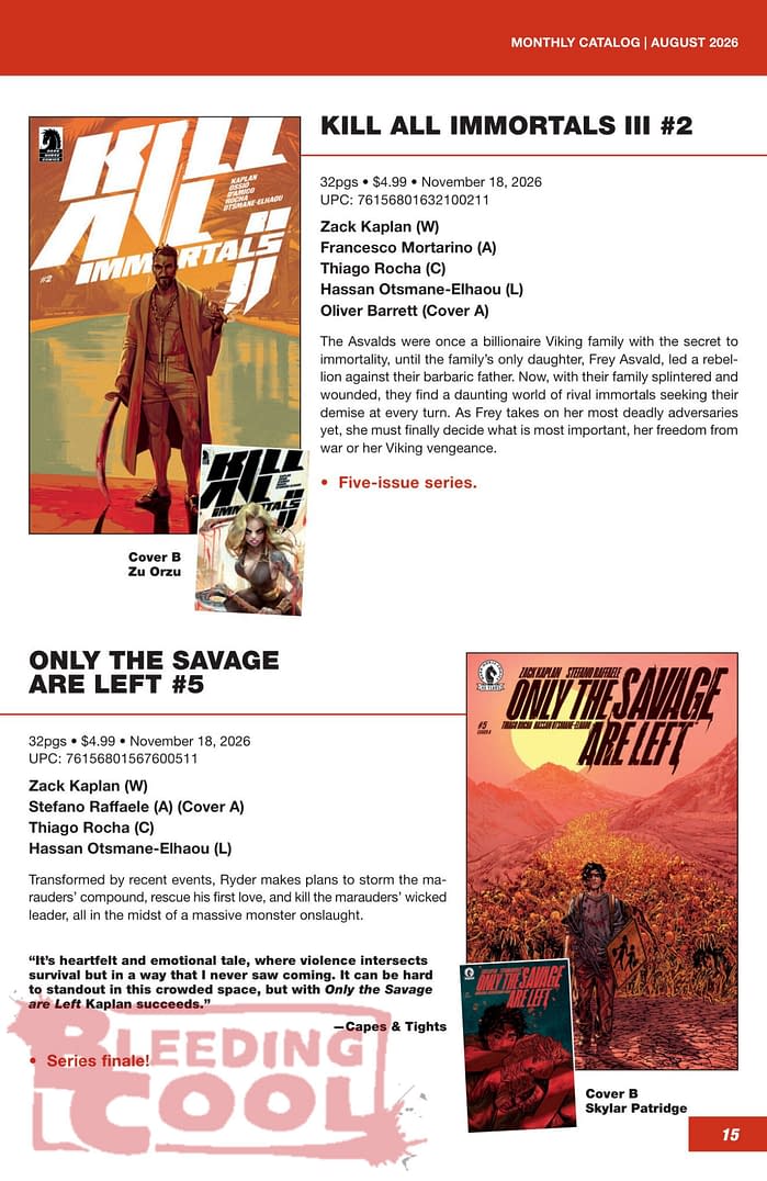 Dark Horse Comics' Official Full October 2026 Solicits