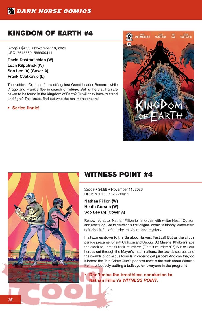 Dark Horse Comics' Official Full October 2026 Solicits