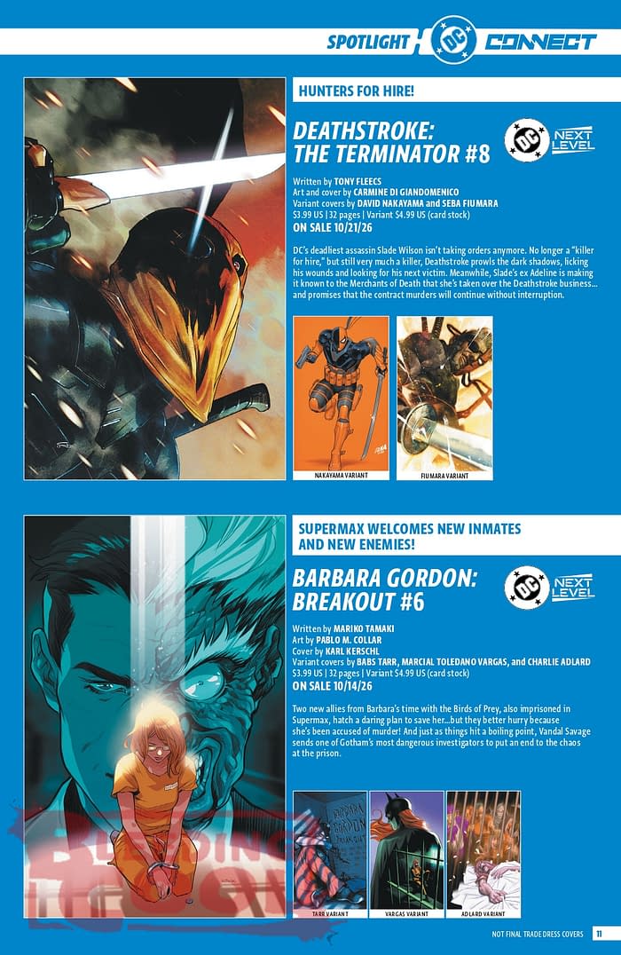 Official: DC Comic Full October 2026 Solicits And Solicitations