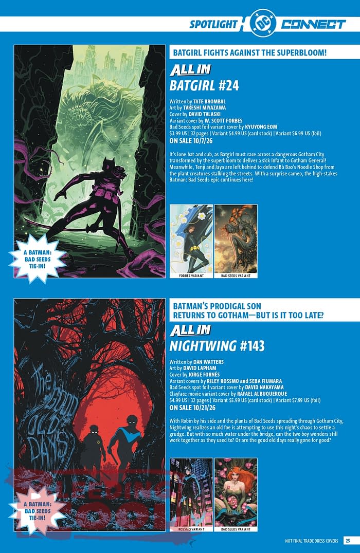 Official: DC Comic Full October 2026 Solicits And Solicitations