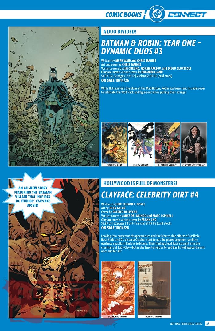Official: DC Comic Full October 2026 Solicits And Solicitations