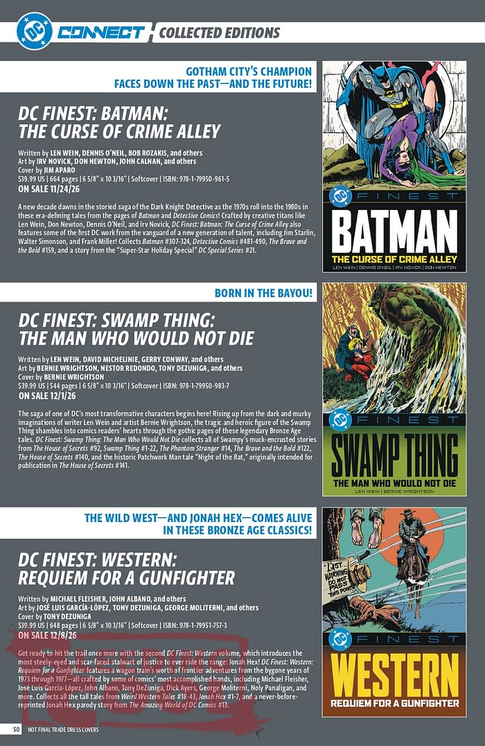 Official: DC Comic Full October 2026 Solicits And Solicitations