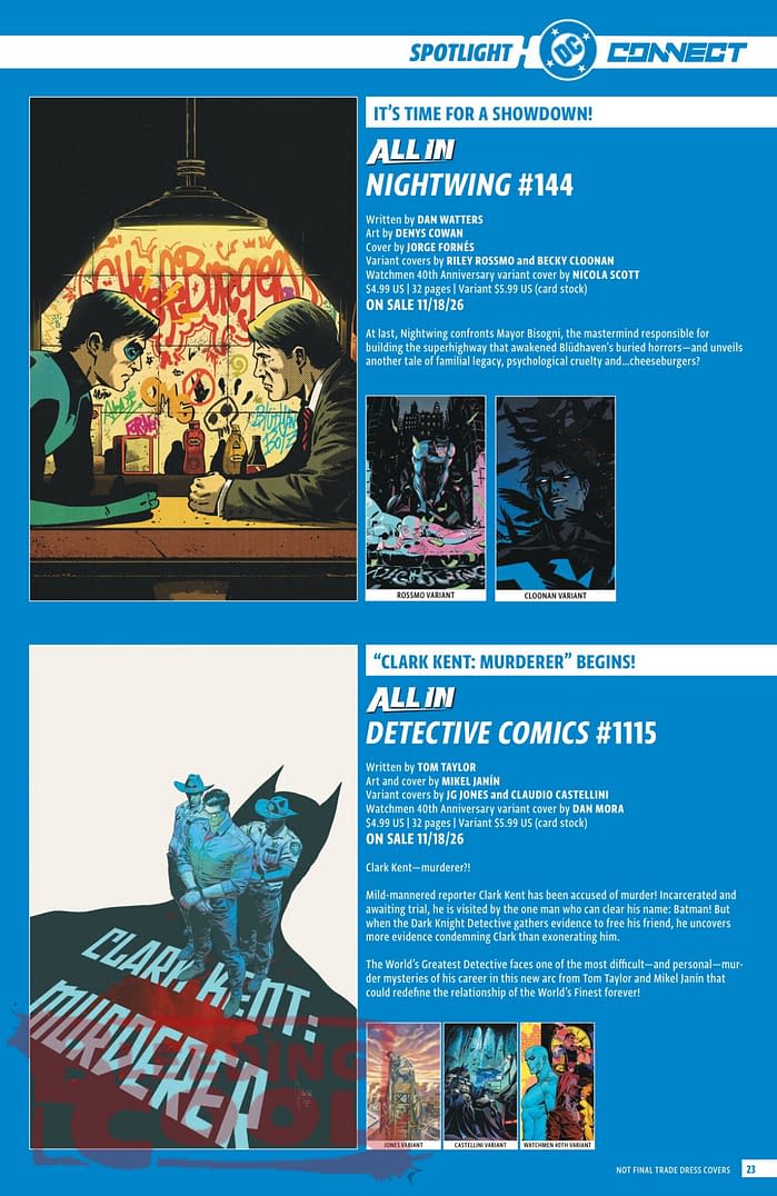 DC Comics Full Official November 2026 Solicits