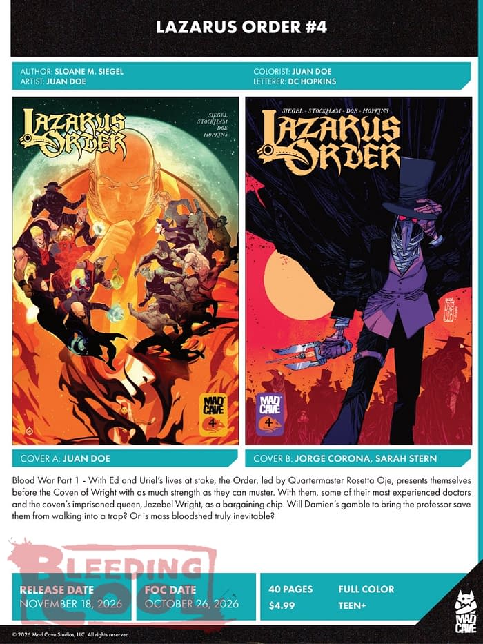 Mad Cave Studios November 2026 Solicits And Solicitations