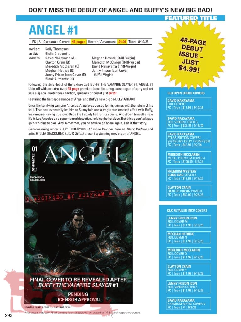 Angel And Buffy Dynamite August 2026 Full Solicits