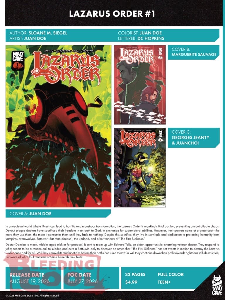 Mad Cave Studios August 2026 Solicits And Solicitations