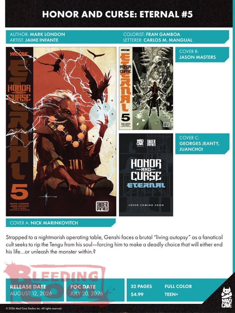 Mad Cave Studios August 2026 Solicits And Solicitations