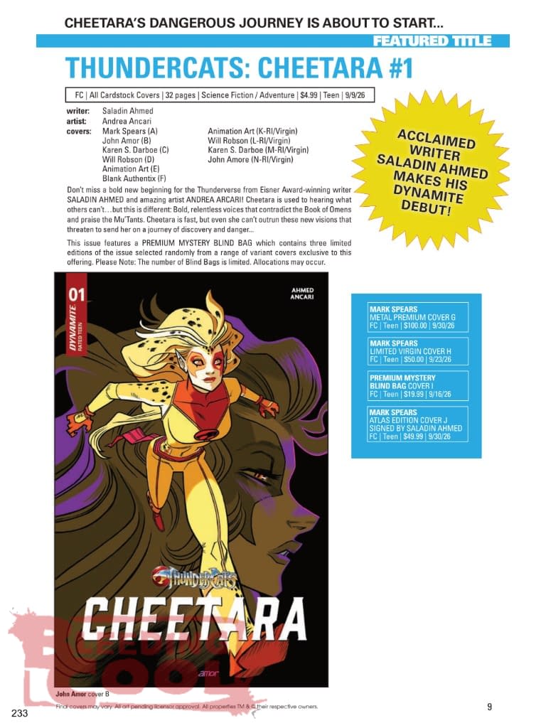 Dynamite Official Full September 2026 Solicits And Solicitations