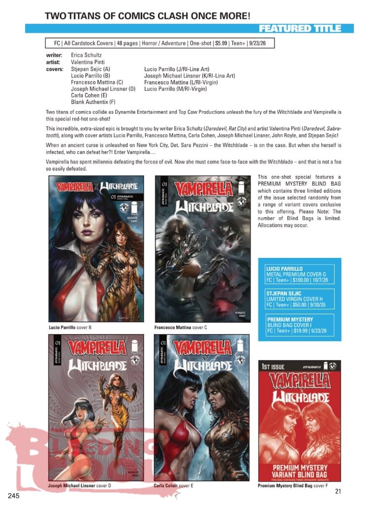 Dynamite Official Full September 2026 Solicits And Solicitations