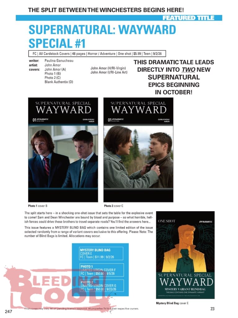 Dynamite Official Full September 2026 Solicits And Solicitations