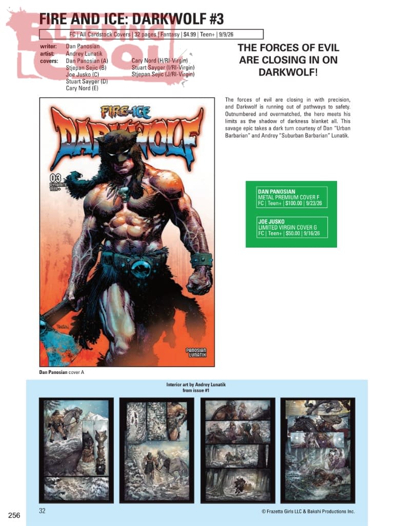 Dynamite Official Full September 2026 Solicits And Solicitations