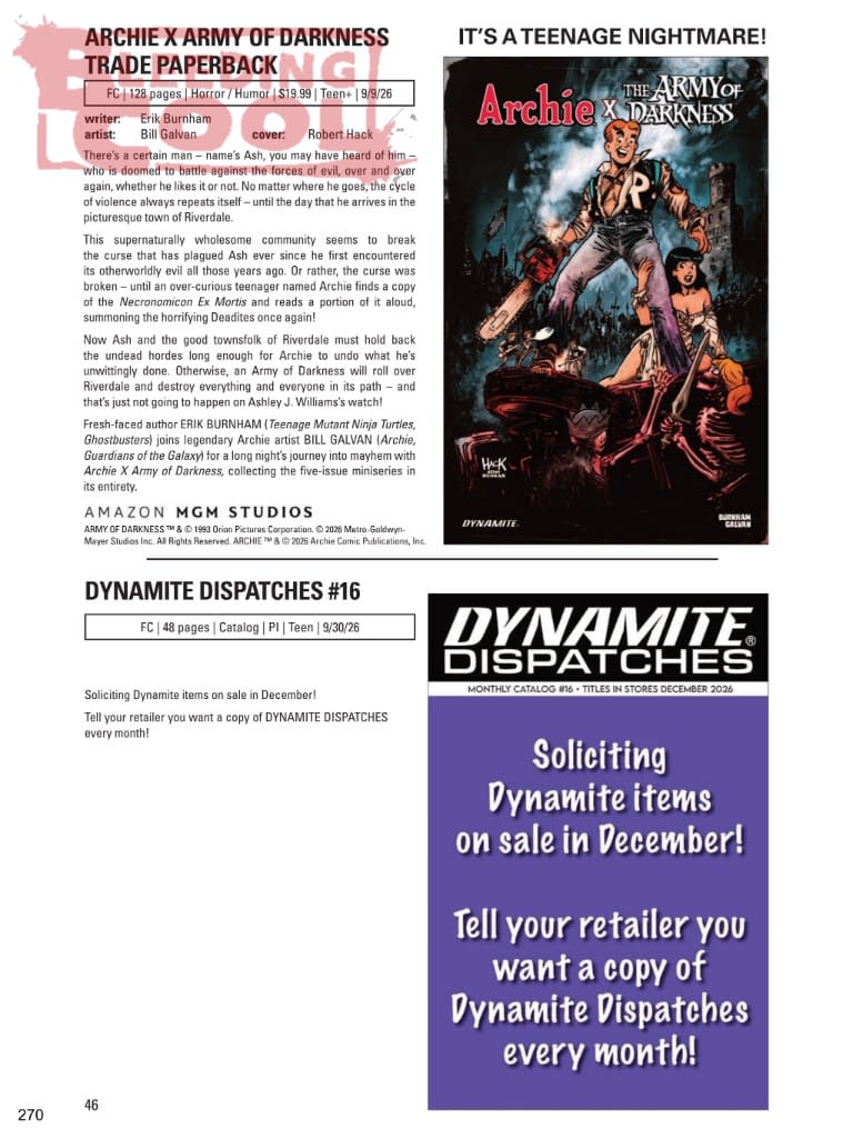 Dynamite Official Full September 2026 Solicits And Solicitations