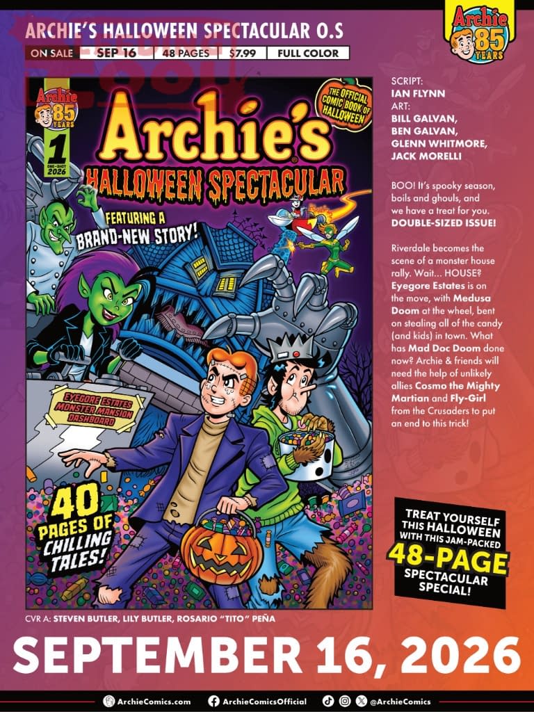 Archie Comics Official Full September 2026 Solicits And Solicitations