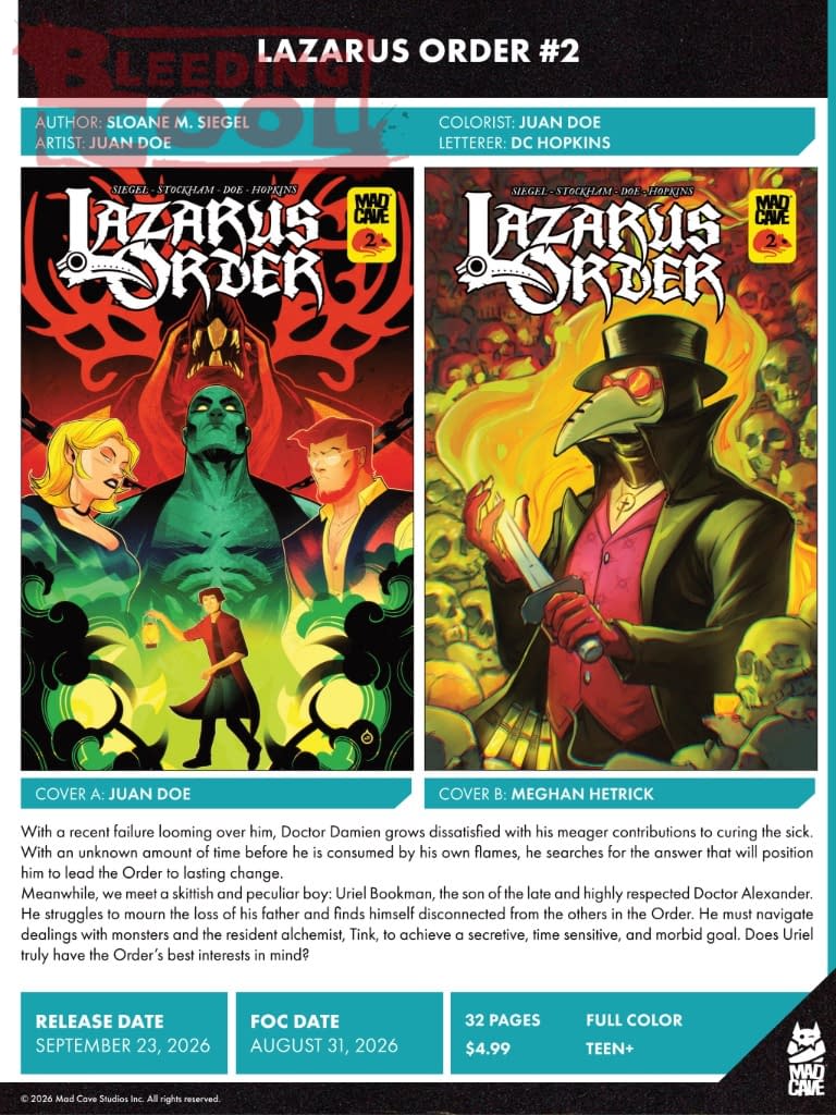 Mad Cave Official Full September 2026 Solicits And Solicitations