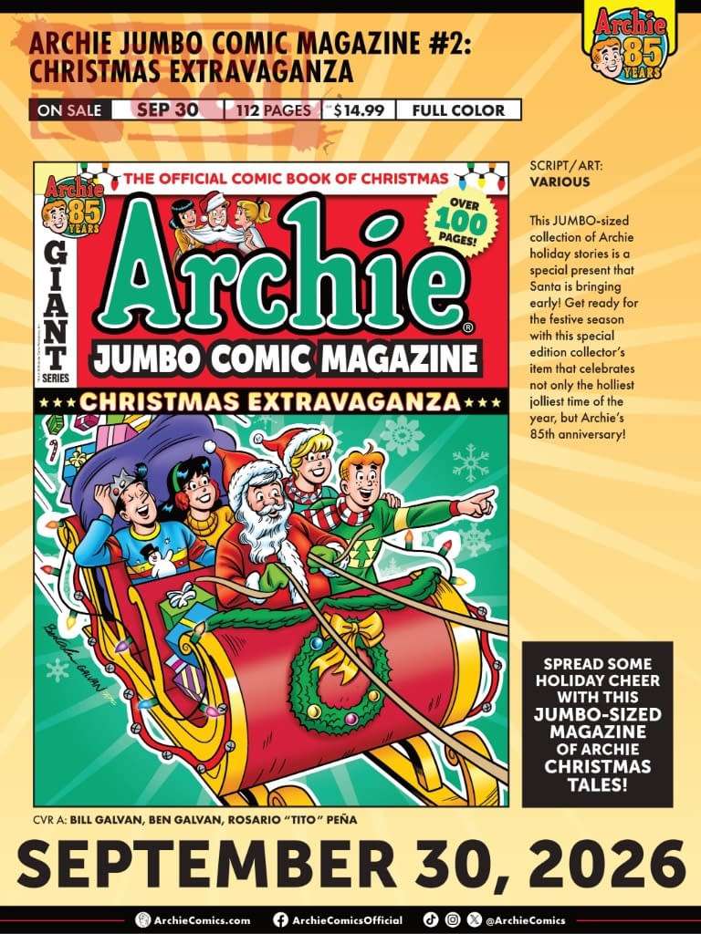Archie Comics Official Full September 2026 Solicits And Solicitations