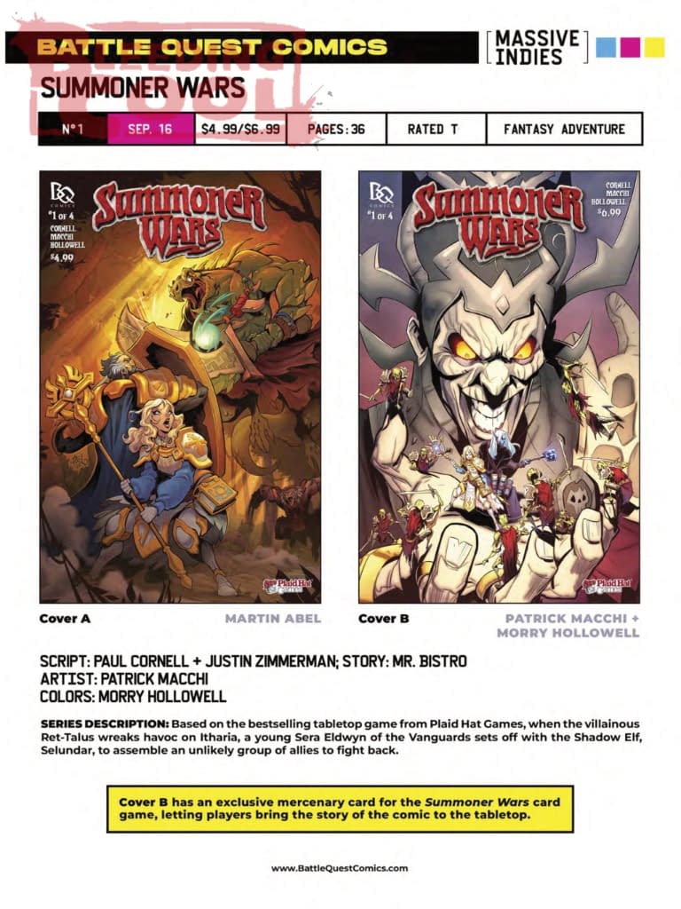 Paul Cornell On Summoner Wars in Battle Quest September 2026 Solicits