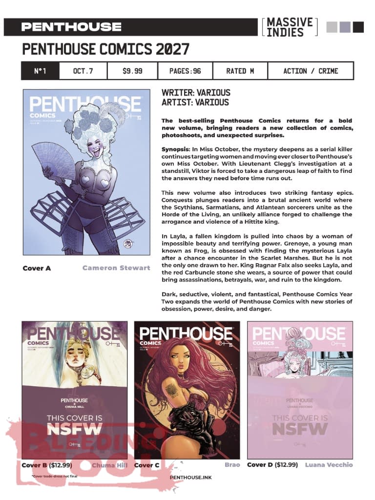 Penthouse Comics Official Full October 2026 Solicits And Solicitations